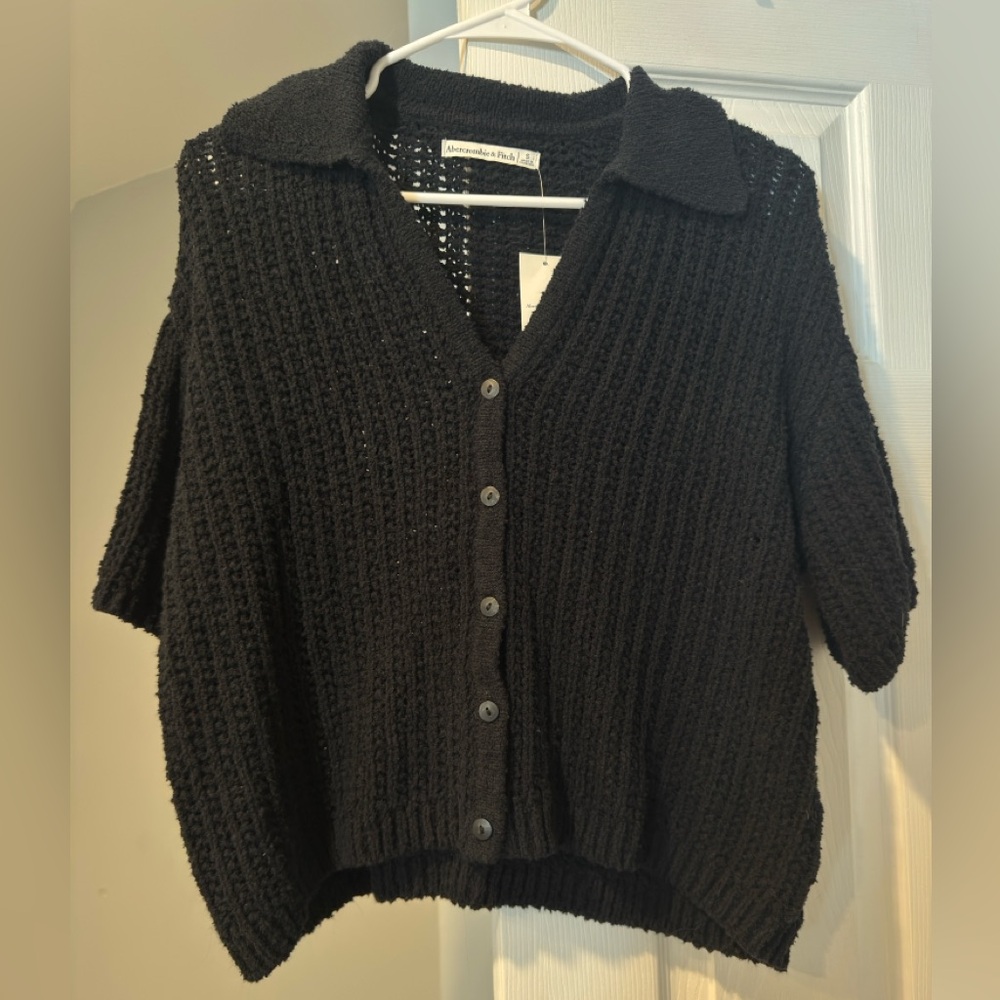 Abercrombie & Fitch Knit Short Sleeve Cardigan